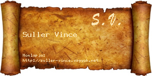 Suller Vince névjegykártya